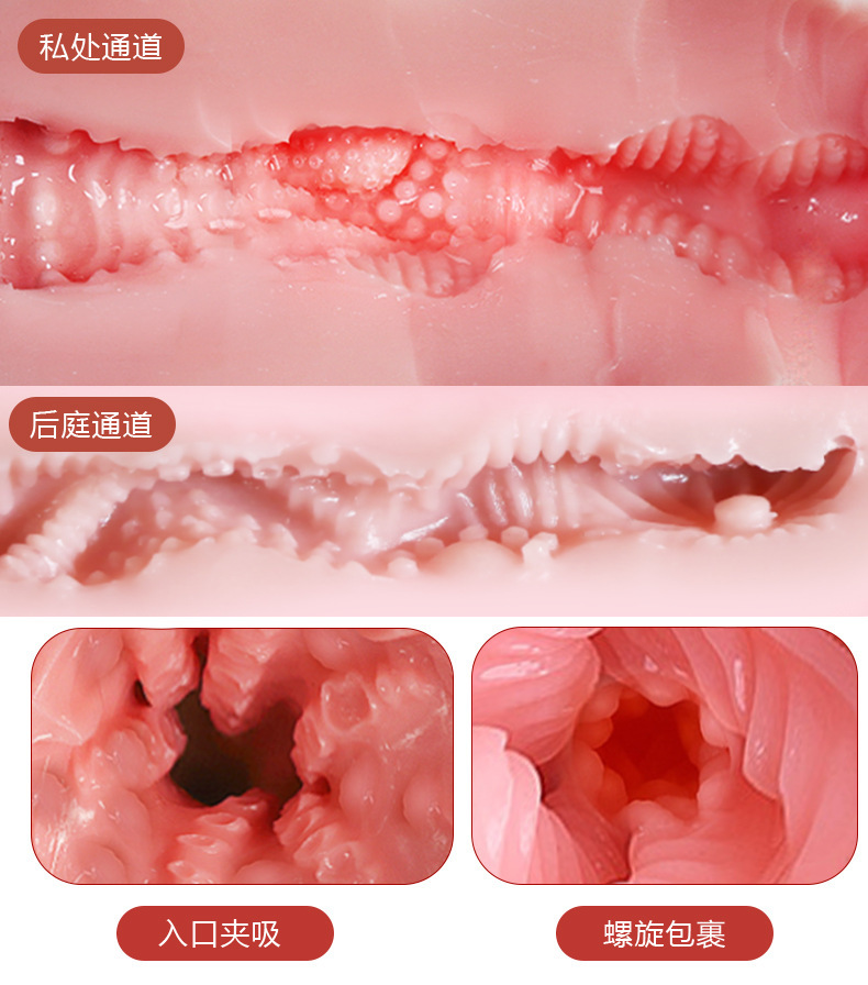 Male Masturbation Airplane Cup Inverted Mold TPE Manual Skin Tone — detail image 3