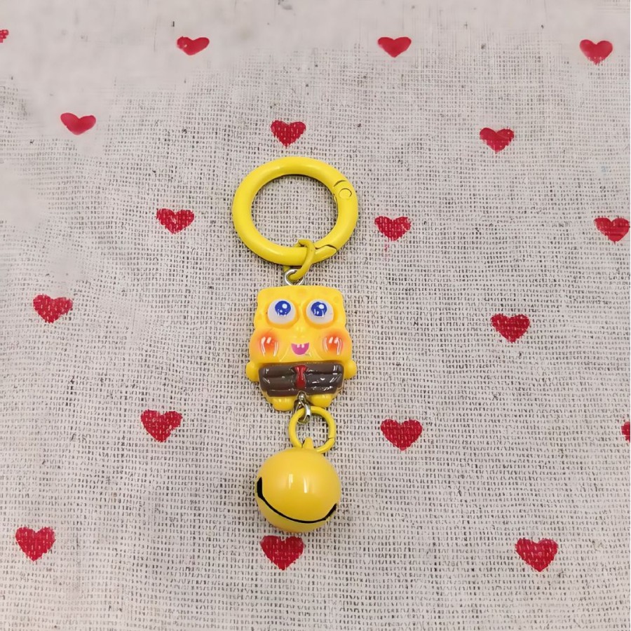 Pequeña campana de tarjetas de dibujos animados lindos bolsos de pareja de estudiantes D01 pareja famosa en línea SpongeBob