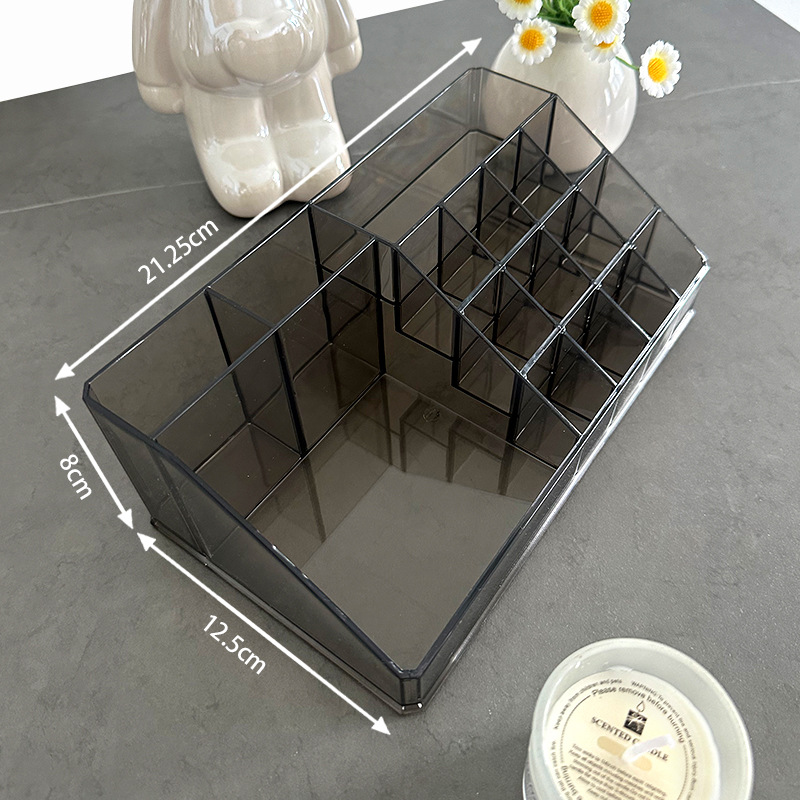Estante de lápiz labial transparente, caja de almacenamiento de cosméticos, caja de almacenamiento de lápiz labial, estante de maquillaje de pantalla, esmalte de uñas, estante de perfume en polvo