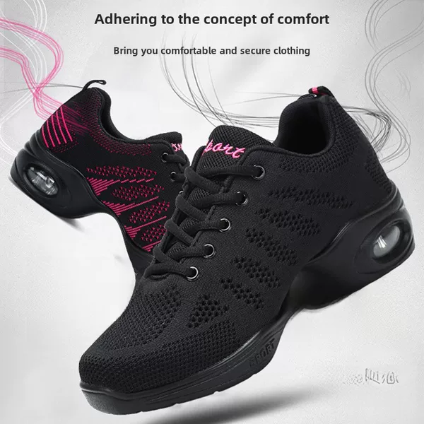 New Square Dance Shoes Jazz Sailor Dance Shoes Women's Adult Square Dance White Hollow Out Soft Bottom Mesh Dancing Shoes