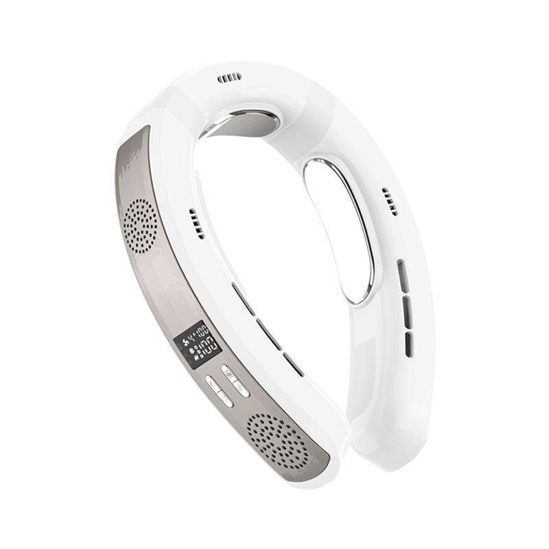 Ventilador de cuello halter de calefacción y refrigeración transfronterizo, carga USB, larga duración de la batería, ventilador pequeño de cuello halter sin hojas, ventilador portátil turbo