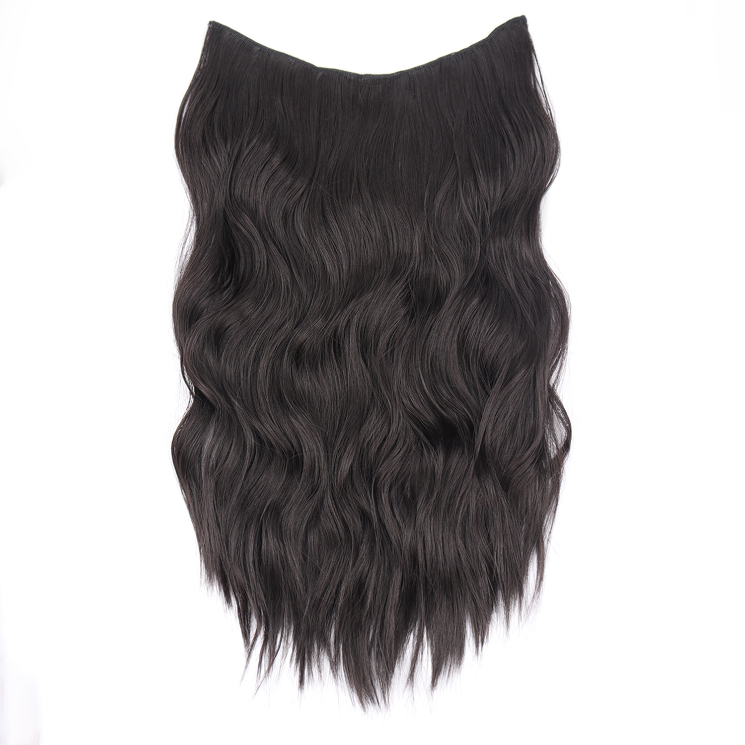 Peruca de cabello rizado en forma de U flácida, aumento de cabello, peruca de cabello simulada de una pieza, cabello largo femenino, cabello invisible sin huellas.