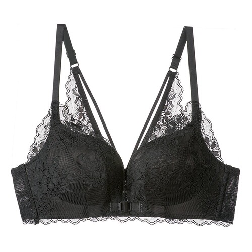 Front steel ring bra open button new style no female small breasts sexy push up front button beautiful back bra seamless bra