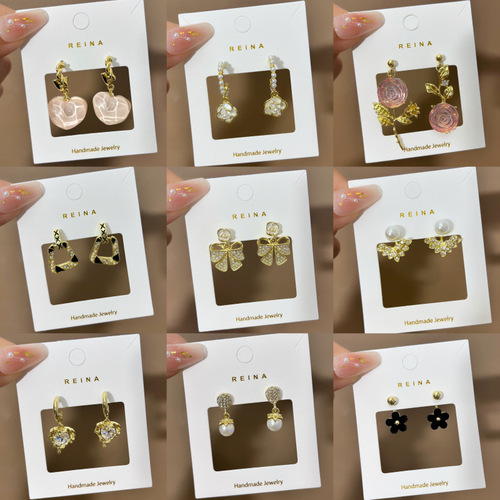 Korean version S925 fashionable earrings, temperament, versatile bow earrings, simple and high-end pearl earrings, earrings wholesale