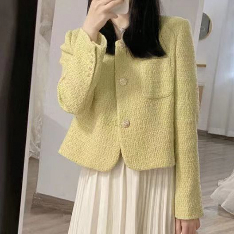 Tweed Style Jacket Women's 2025 Spring & Fall New Style High-End Western Style Tweed Petite Versatile Short Top