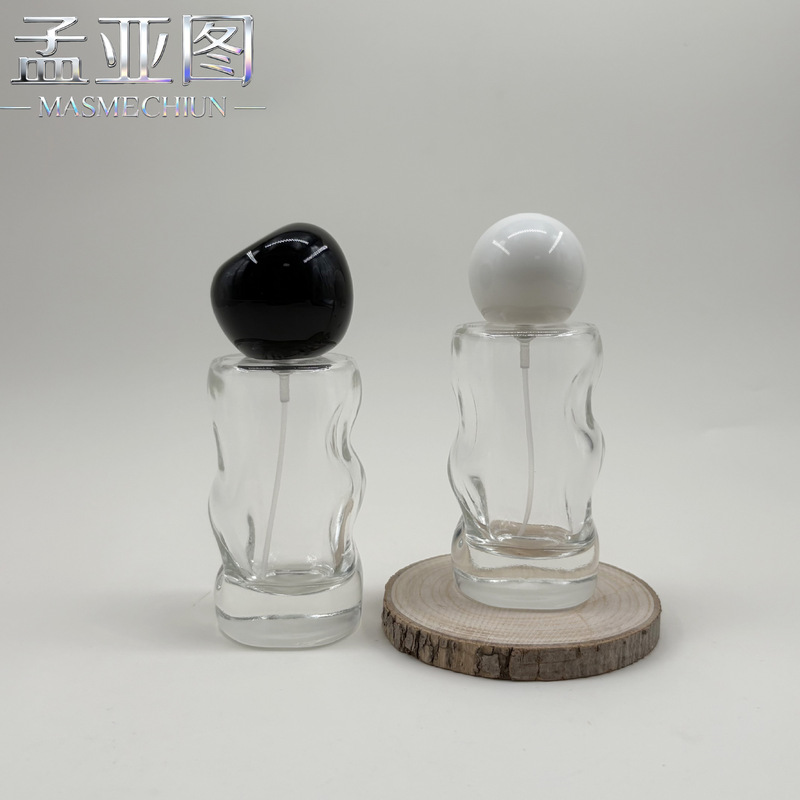 孟亚图香水日记50ml高端小众香水玻璃瓶 晶白料玻璃瓶 新款波浪瓶|undefined