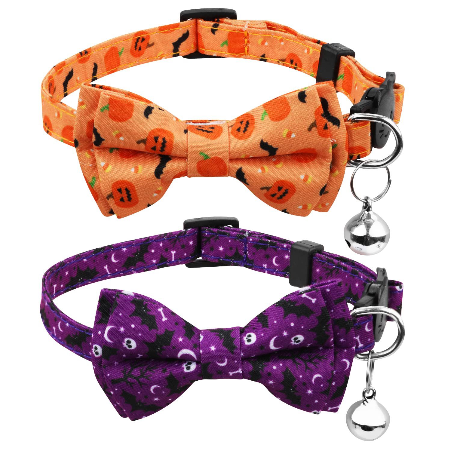 Collier pour animaux de compagnie fantôme festival arc détachable collier vacances impression motif chien écharpe Halloween collier de chat