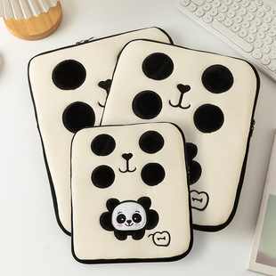 Cartoon Embroidered Panda iPad Computer Bag Inner Bag Notebook Apple Pro Cosmetics Bag 11 Inches 13inch 15inch