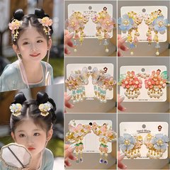 中秋節新中国風漢服スーパー妖精ヘアピン女の子のヘアアクセサリー古代スタイルの花タッセル女の子のヘアピン甘い