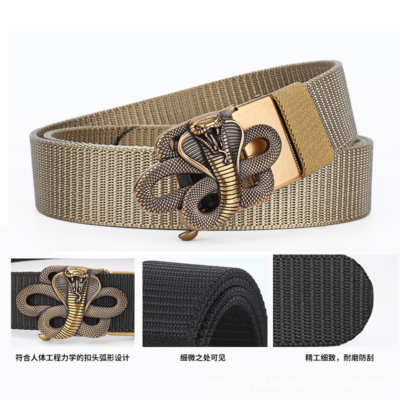 Gugeti hombres hebilla automática cinturón táctico de entrenamiento militar al aire libre casual jeans 12 Zodiaco serpiente hebilla overoles cinturón