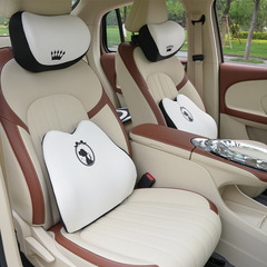 汽車頭枕護頸枕 冰絲記憶棉車載柔軟座椅靠枕 網紅女神款汽車腰靠