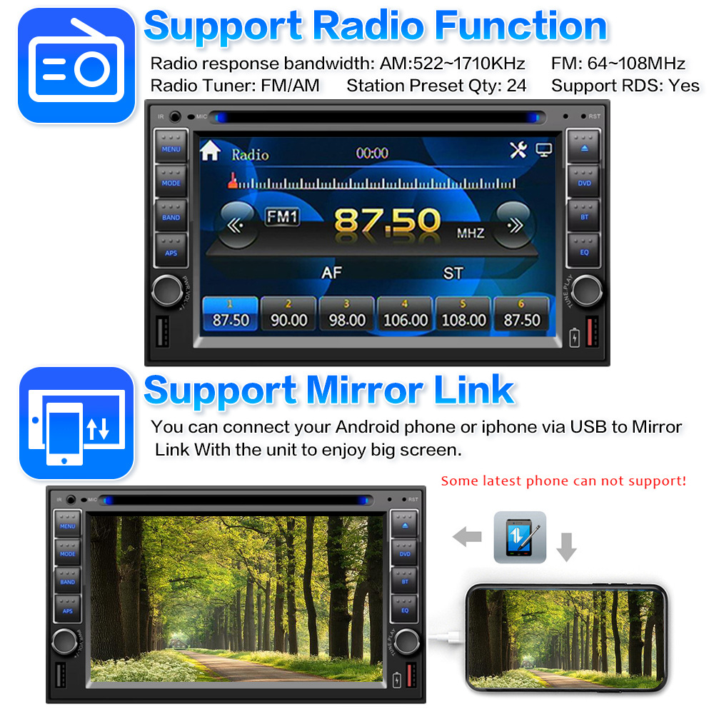 6.2inch Car Bluetooth Dvd Cd Car Mp3 Mp5 Player Mobile Phone Interconnection Dual-Disk Universal Model Hd 12V