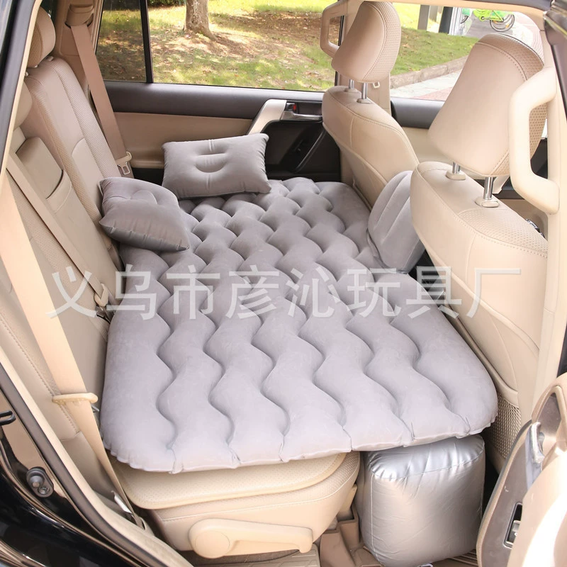 Inflatable split folding mattress for car for traveling, increased thickness