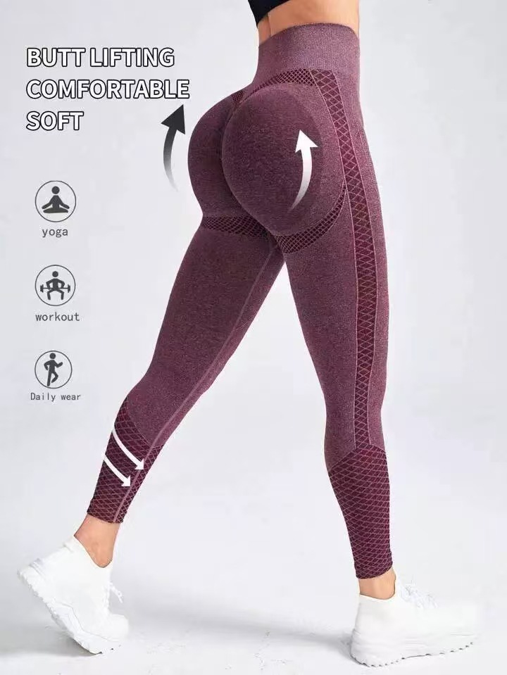 Lady Sport Style Solid Color Nylon Active Bottoms Leggings display picture 5