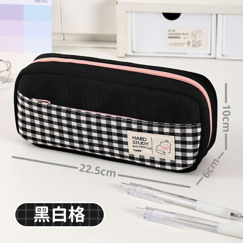 TOME チェック柄シリーズ 女の子筆袋 小学生 中学生 文具バッグ かわいい鉛筆バッグ卸売|undefined
