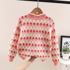 女童套頭毛衣2024新款冬裝兒童韓版洋氣針織衫打底中大童外穿上衣