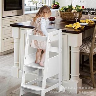 Wooden Kidsren's Step Stool Montessori Toddler Learning Tower White Kitchen Step Stool Multifunctional Climbing Chair
