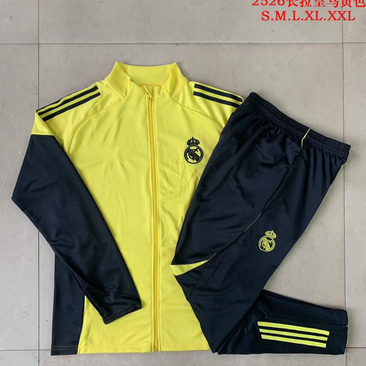 Autumn and winter long-sleeve football training suit set Real Madrid Miami sports jacket outerwear performance suit wholesale
