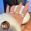 Retro fashionable ring, silver 925 sample, on index finger