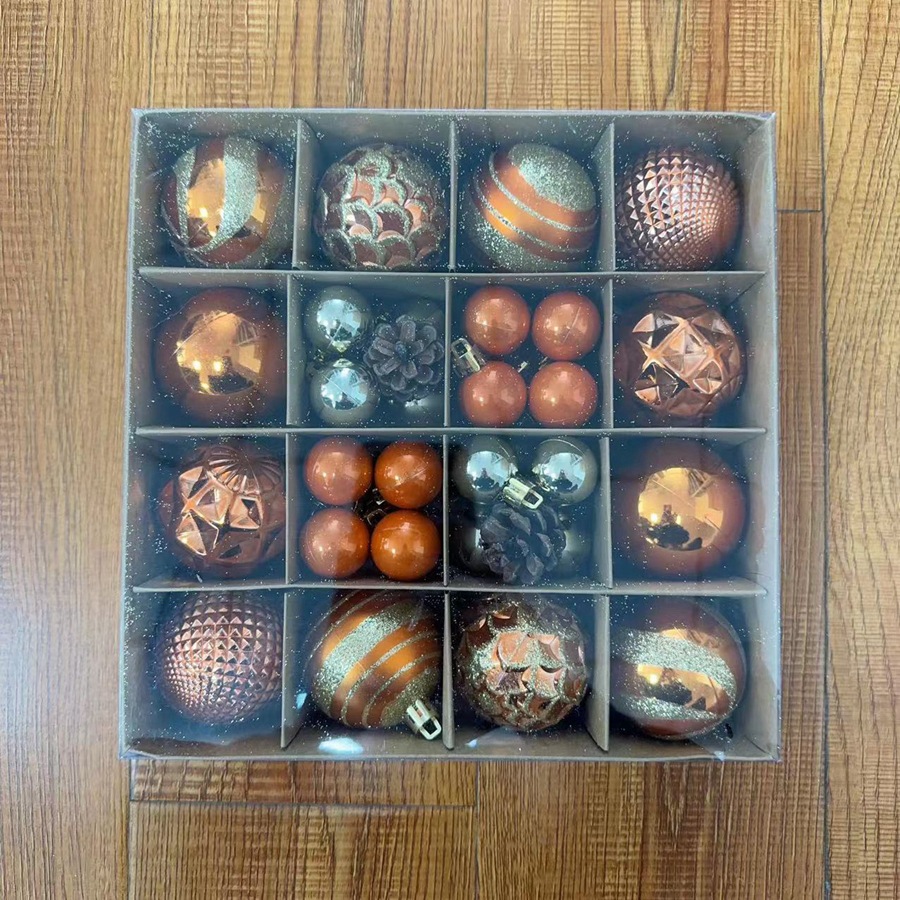 Set de bolas decorativas de Navidad en caja de regalo, colgantes para vitrina y fiestas, decoración de árbol de Navidad, comercio exterior transfronterizo