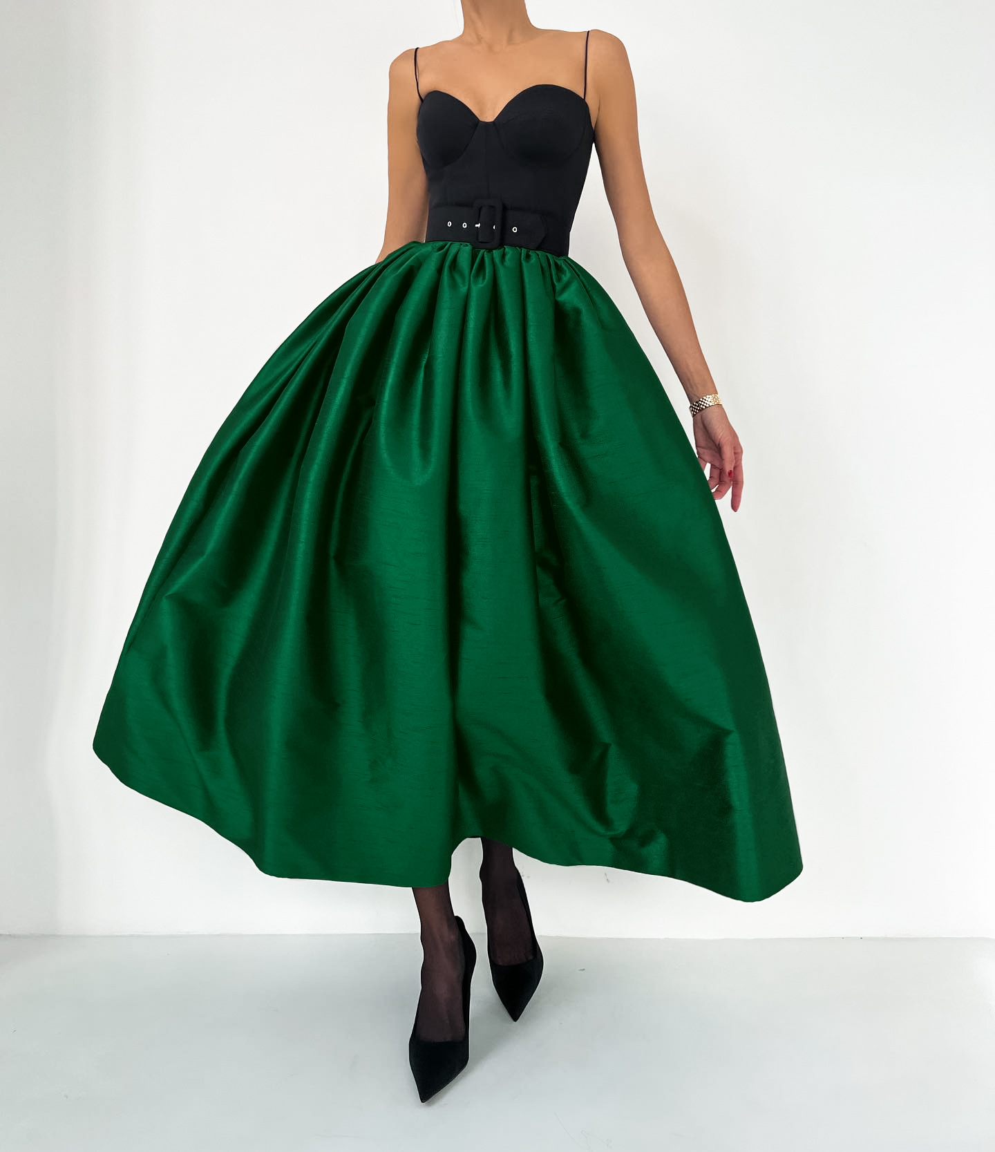 Naiste kleit ühevärviline vabaaja õhuke seelik_voghion.com