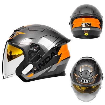 Helmet, Motorcycle Safety Supplies - titanium-filament-thread-built-in-gold-plated-mirror-high-definition-mirror-m57-58-head-circumference