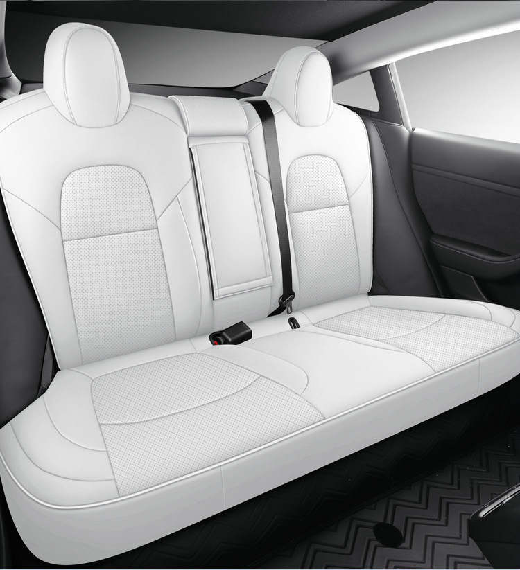 Tesla Model 3 Special Nappa Leather Car Seat Cushion, Universal for All Seasons, Fully Enclosed Seat Cover, Breathable Seat Cushion