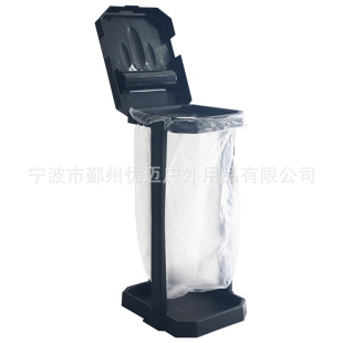 Outdoor Foldableing Plastic Trash Can Holder Storage Rack Flip-top Picnic Barbecue Camping Style Garbage Bag Support Rack