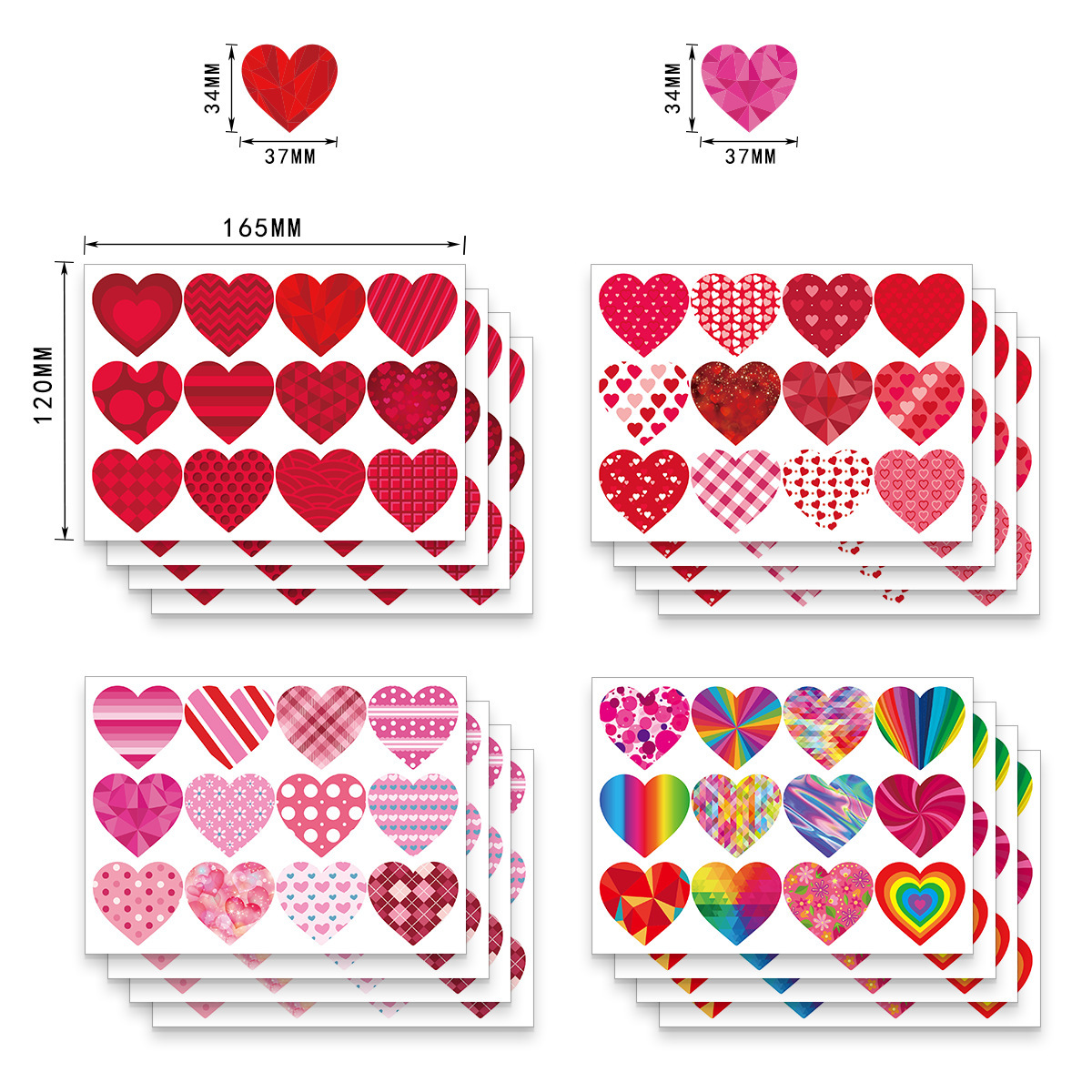 Nuevas pegatinas de regalo para el Día de San Valentín, pegatinas para sellar sobres, pegatinas decorativas para fiestas, pegatinas que brillan en la oscuridad, pegatinas para juegos