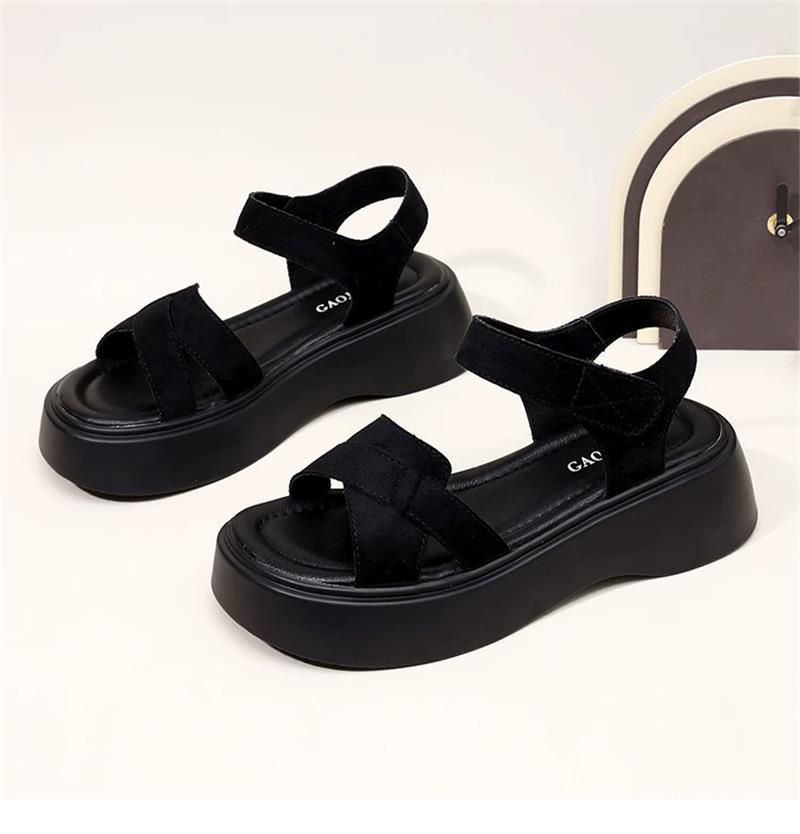 Sandalias romanas de base gruesa coreana para mujeres verano 2026 nueva moda versátil con una base suave no cansada sandalias de playa