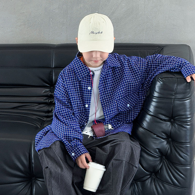 男童春秋款衬衣外套2025新款中大童秋装男孩秋季帅气儿童格子衬衫|undefined
