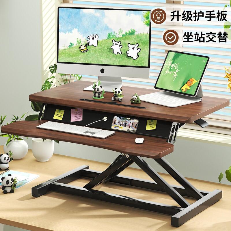 Standing Work Desk with Adjustable Height, Monitor Stand, Adjustable Laptop Lift Table, Foldable