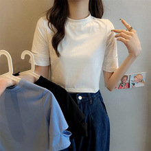 夏季韩版东大门短袖T恤女新版港味小心机露脐短款休闲外搭小衫潮