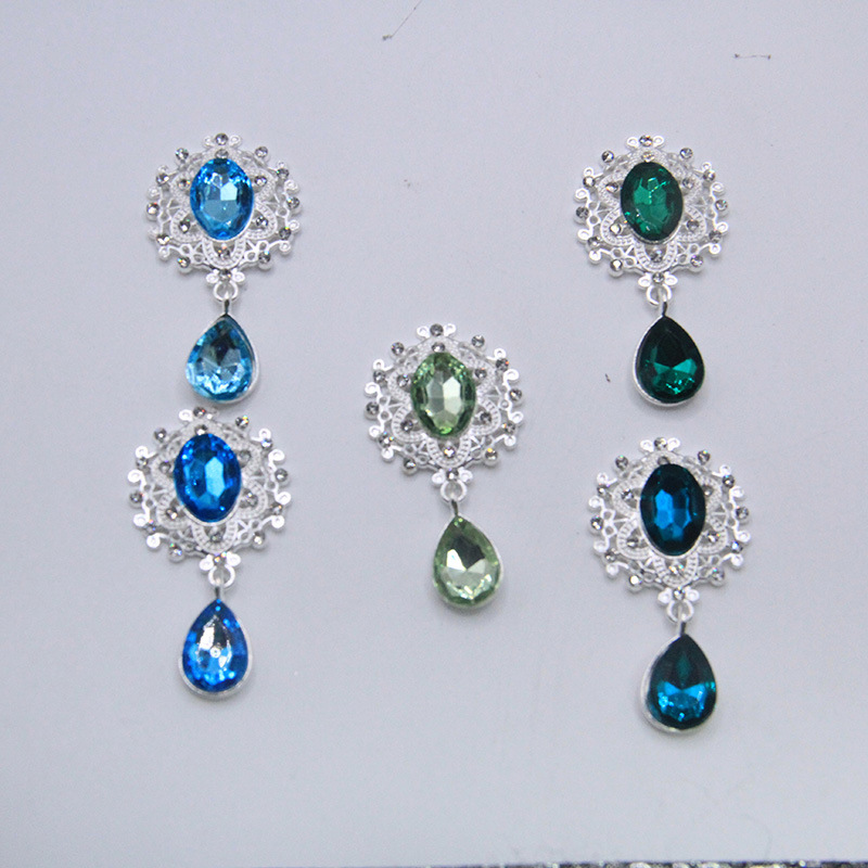 国境を越えた売れ筋 45*25 ミリメートル合金ラインストーンブローチ DIY リボンアクセサリー衣類手作りジュエリーアクセサリー直接バッチ