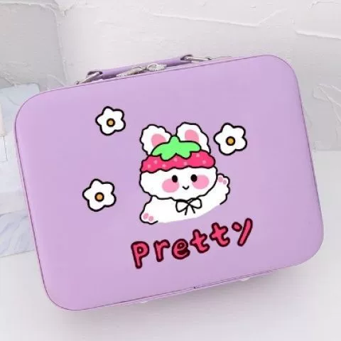 Handheld capacious cosmetic bag with down, custom-made
