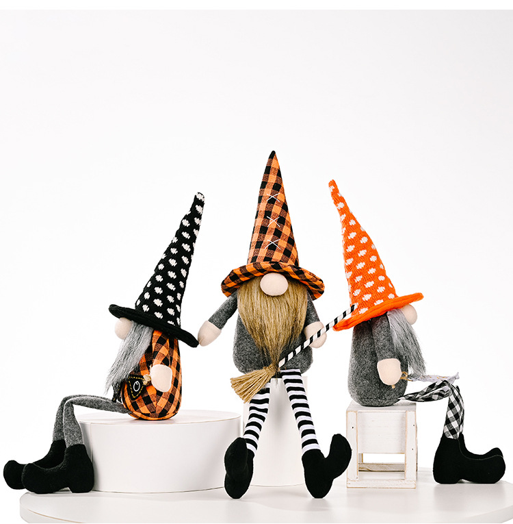400g Weight Nonwoven Material Halloween Festival Multicolor, Black Color Wholesale Halloween Hanging Legs Rudolph Faceless Doll Decoration Nihaojewelry 8