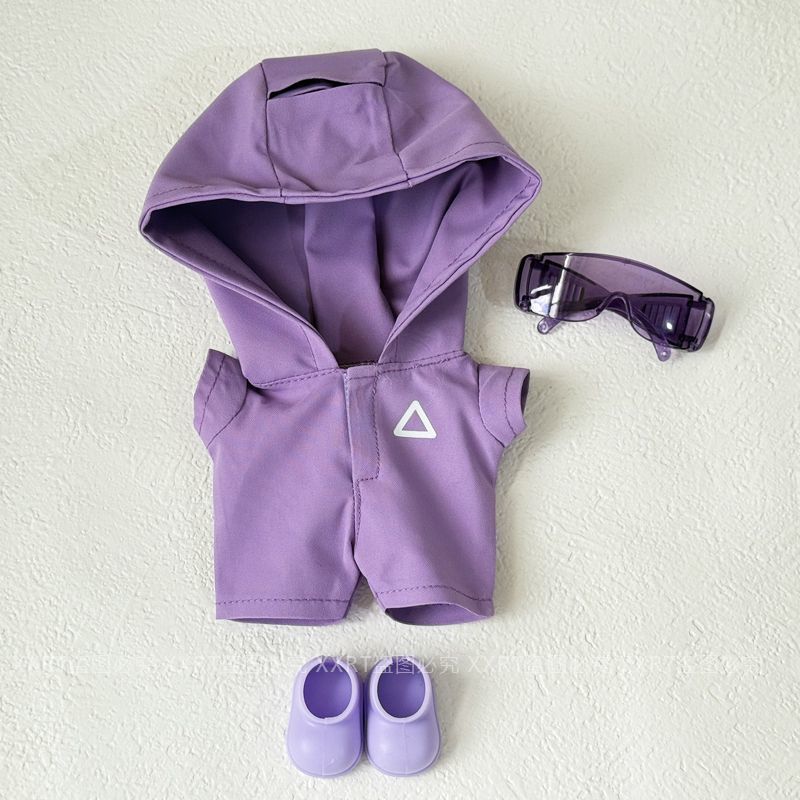 一二三代拉布布娃衣搪胶公仔一二三代labubu衣服潮流冲锋衣护目镜|undefined