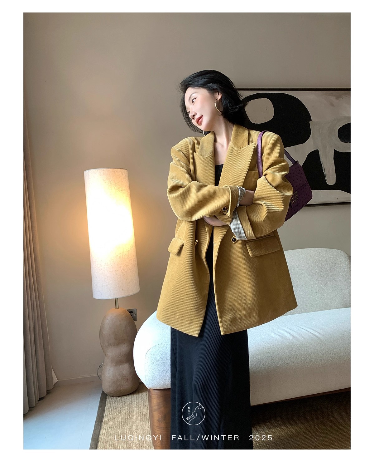 Blazer vintage in velluto a coste donna giacca in cotone_voghion.com