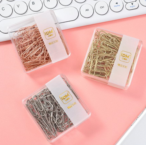 Lidemei ins estilo chapado en oro rosa chincheta larga cola clip de papel multifuncional oficina creativa combinación traje