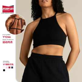 跨境夏季性感透气带胸垫聚拢显胸瑜伽运动内衣女外穿性感美背文胸