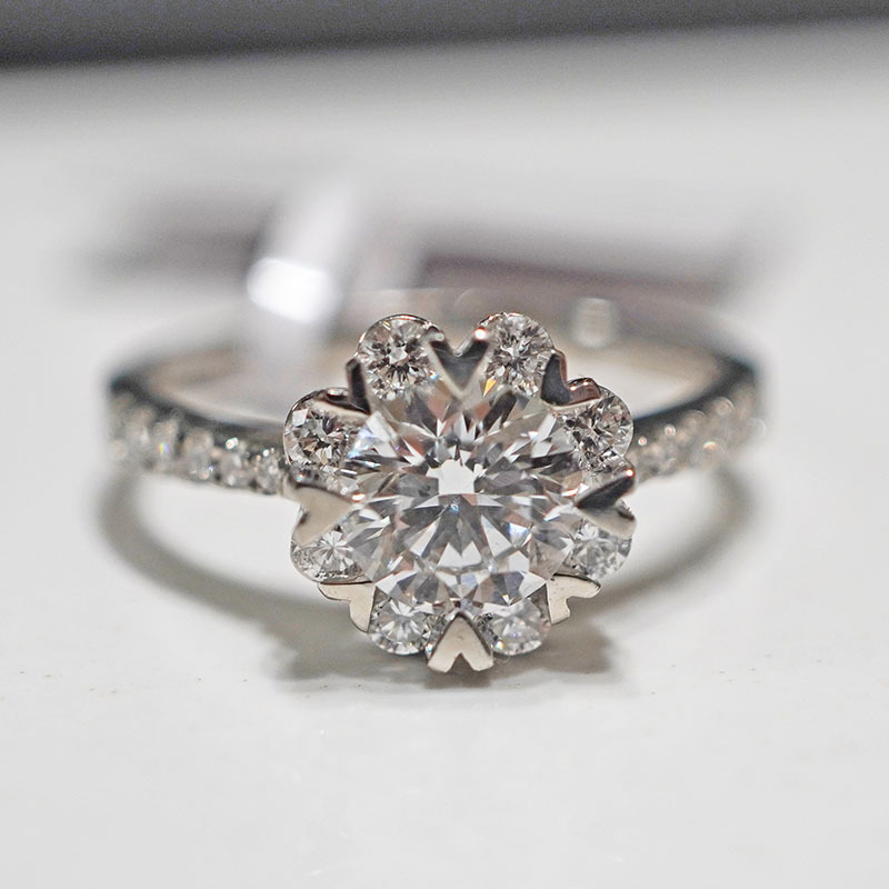 PT950 Platinum Cultivation Diamonds Ring lady A small minority heart-shaped Star marry Propose