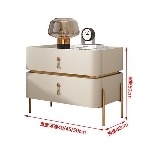Bedside cabinet  new model whole set high-end sense bedside cabinet light luxury simple modern solid wood bedside cabinet, rock slab bedroom