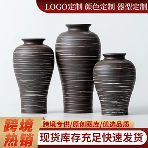 Zen Vase Новая китайская ретро -керамическая ваза цветочная коренная территория.