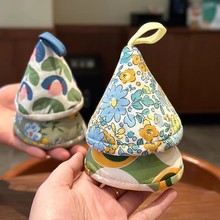 厨房砂锅珐琅锅防烫锅盖帽  可爱印花布艺三角夹隔热锅耳套耐高温
