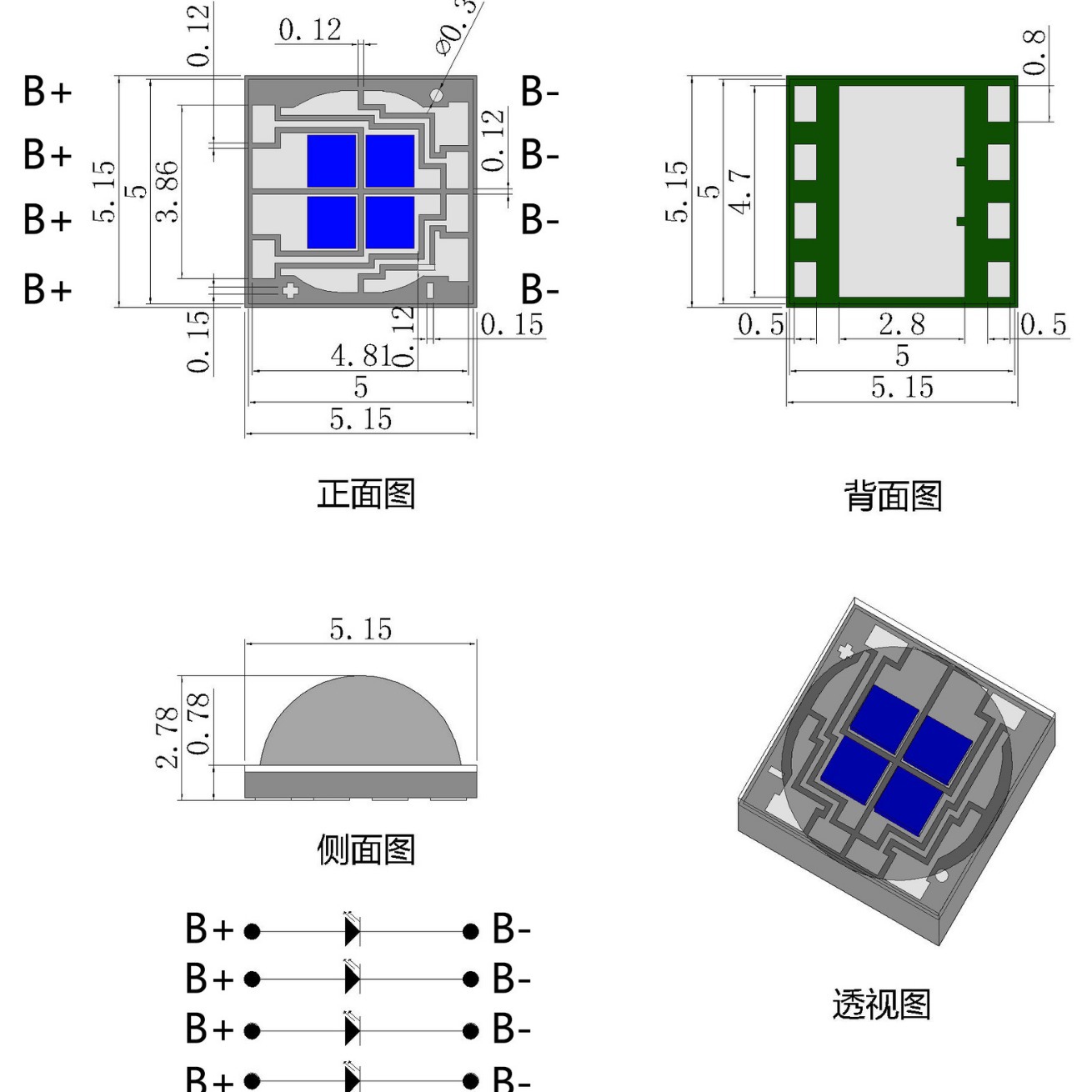 5050����LED����450nm��о��һ�����������5050��ɫ���������