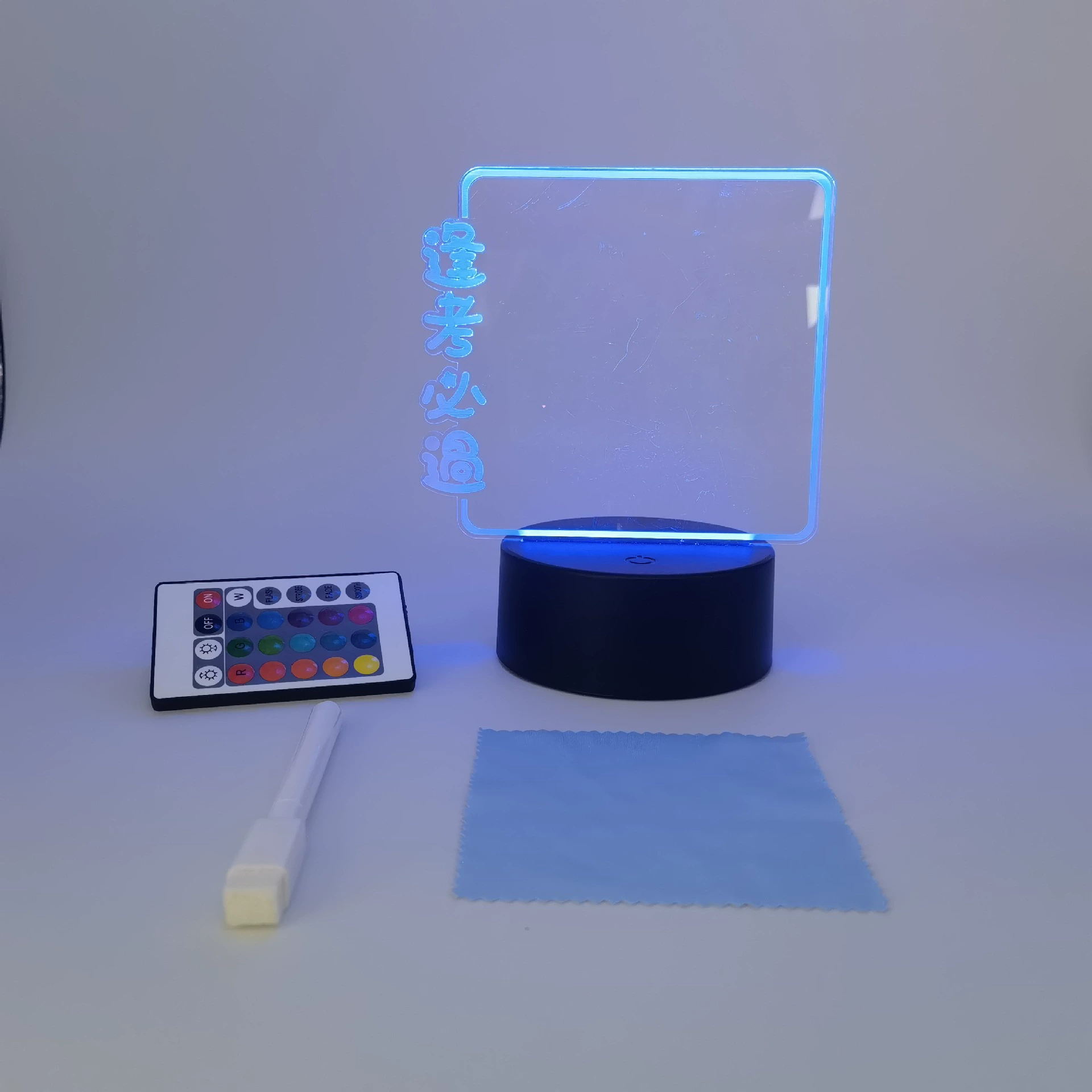 3D ночная лампа с пультом дистанционного управления, USB 4W, акриловая панель и база ABS, черная или белая