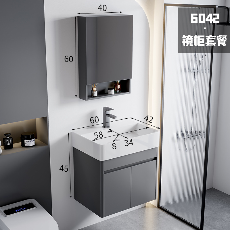 6042 lavabo de cerámica + gabinete del espejo