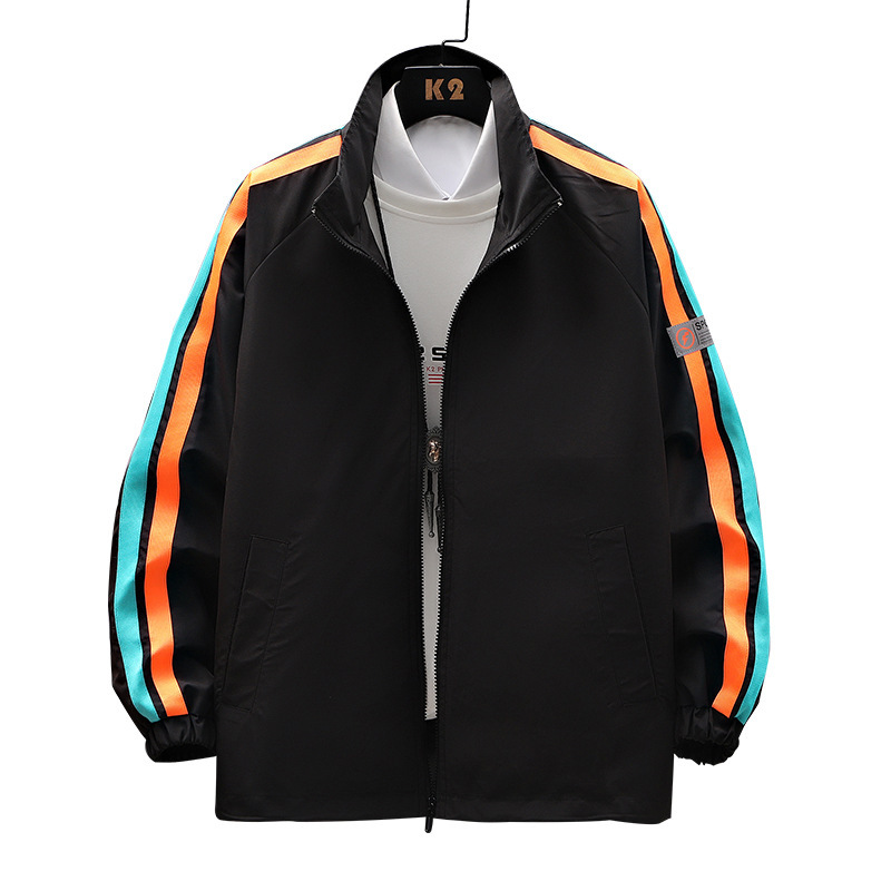 Men's color blocked men's lapel windproof and waterproof autumn clothing, fashionable casual workwear jacket, upper_voghion.com