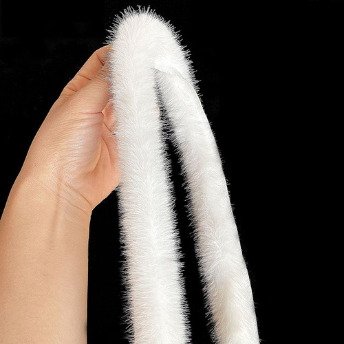 Factory imitation mink artificial hair strip clothing accessories white hair strip qipao Hanfu edge hat strip wholesale