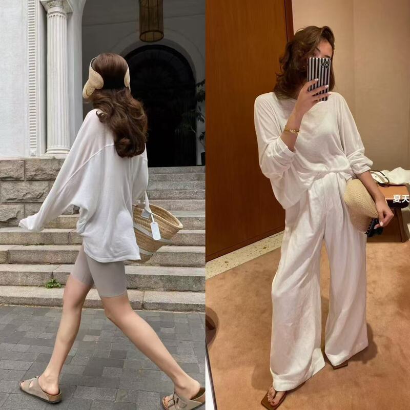 [Featured Recommendation] Yuran 26 Early Spring New Model Rb Fine-Spun Wool Tencel Batwing Sleeve Deconstructed One-Piece Long-Sleeve T-Shirt